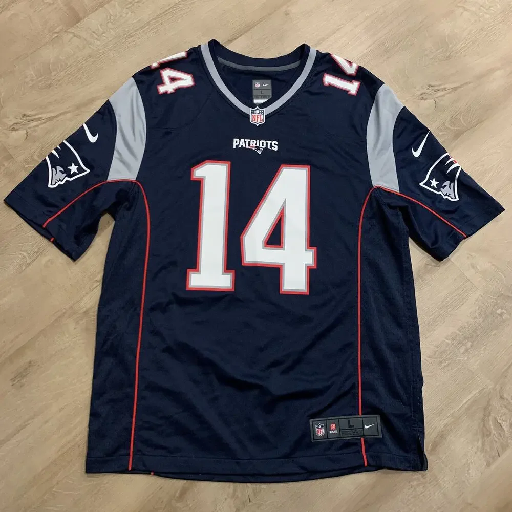 Nike NFL New England Patriots Brandin Cooks #14 Jersey Men's Large L Navy Blue